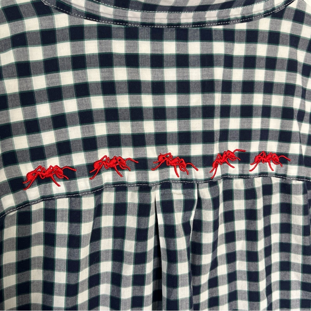 Red Ants Pants Festival Reworked Gingham Shirt Mens Size 4X Blue Poly Cotton Top